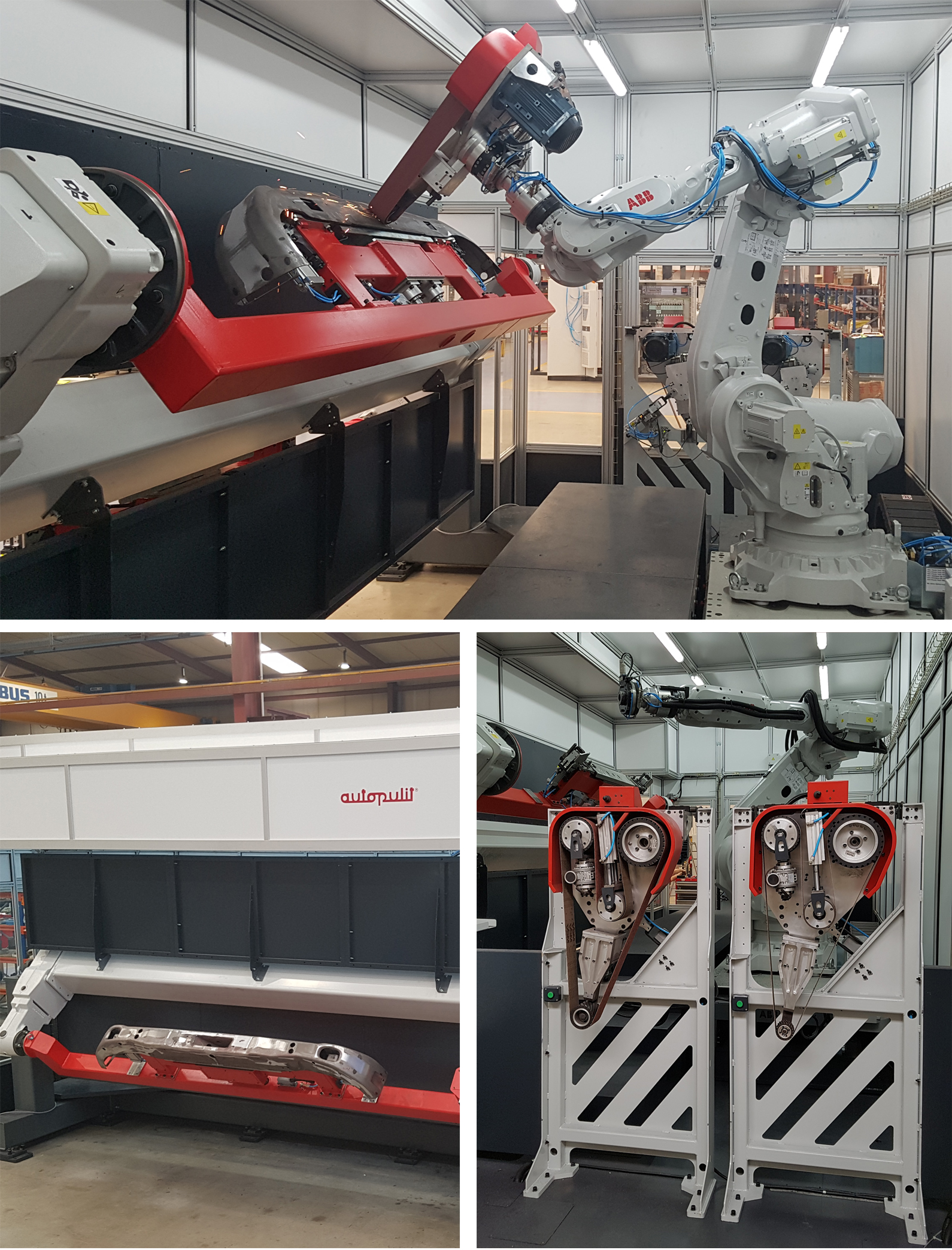 ROBOTIC CELL FOR THE ABRASIVE BELT GRINDING OF WELDING LINES, FINISHING OF DIFFERENT PARTS, AS WELL AS PREPARATION FOR PAINTING