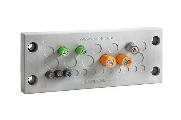 Pasacables de membrana para cables sin conector, IP66, hasta 120 insertos, KEL-DPZ, ICOTEK